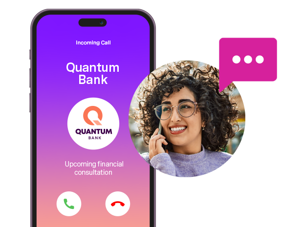 API RCS Mobile device showcasing how branded calling looks