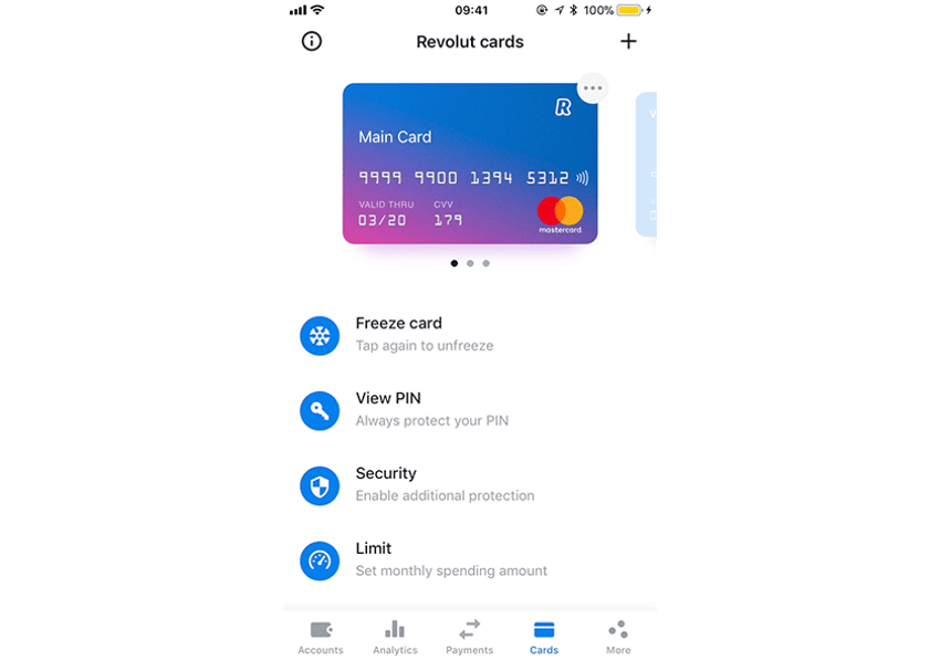 Revolut screen shot on phone